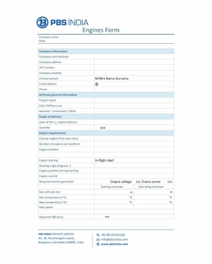 PBS INDIA Engine form