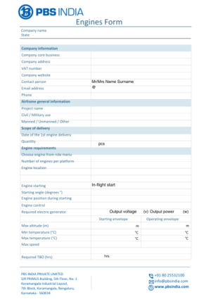 PBS INDIA Engine form